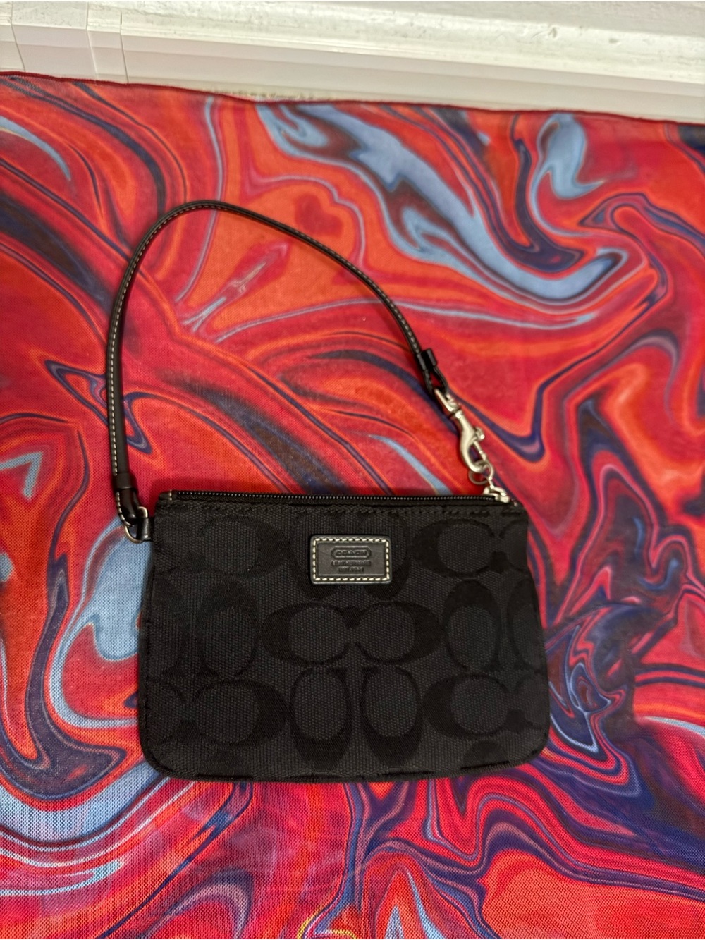 Vintage Y2K Coach Classic Black Signature Canvas Wristlet 🖤